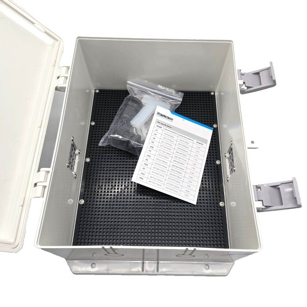 Namunanee ABS Outdoor Electrical Junction Box 13x9.2x5.6 Hinged Waterproof White - Picture 2 of 7